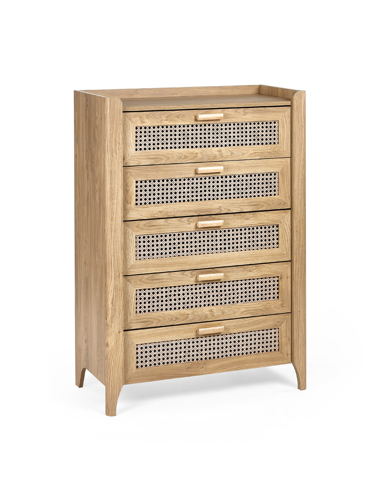 Sydney 5 Drawer Chest - Rattan Effect