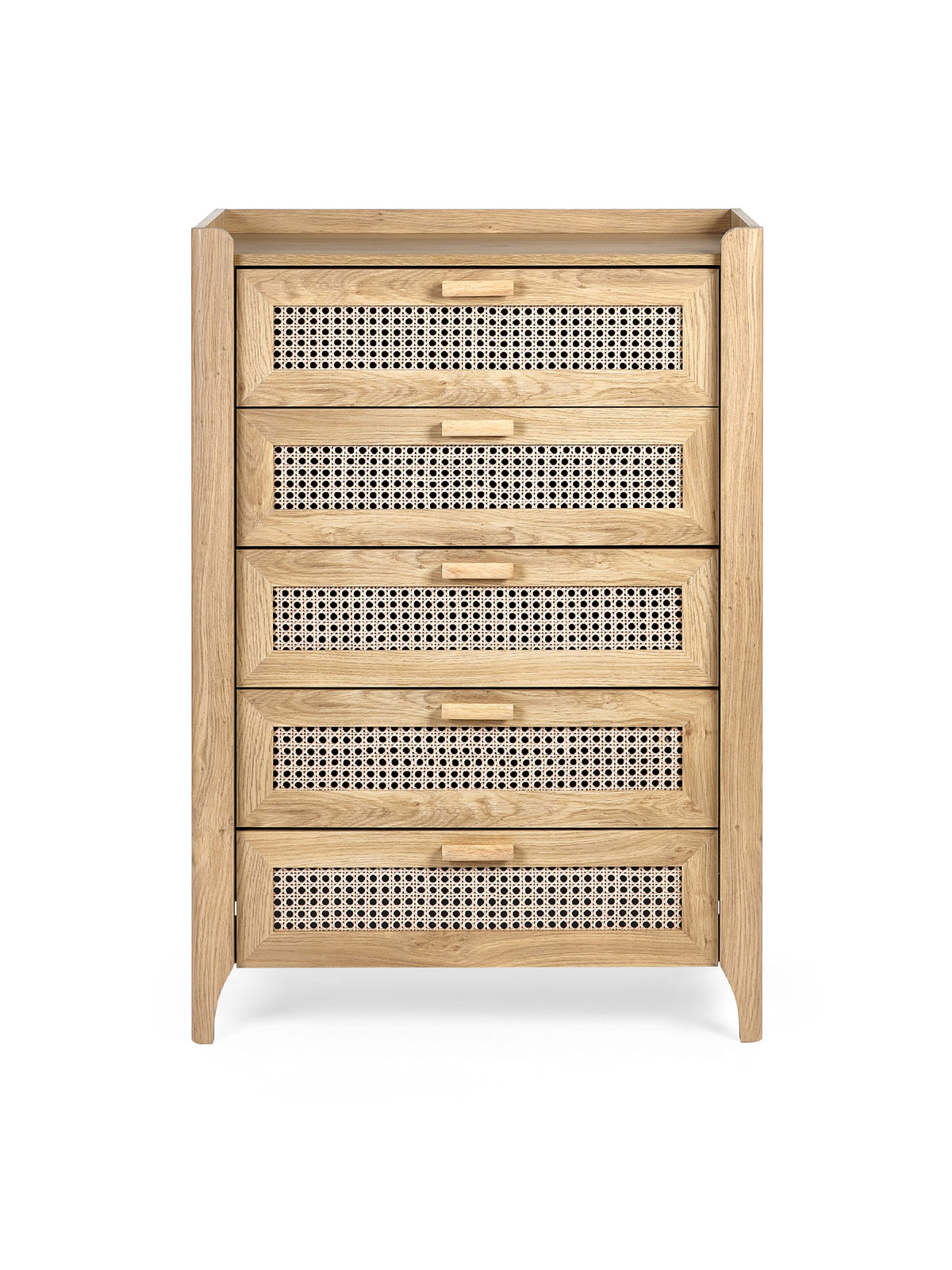 Sydney 5 Drawer Chest - Rattan Effect