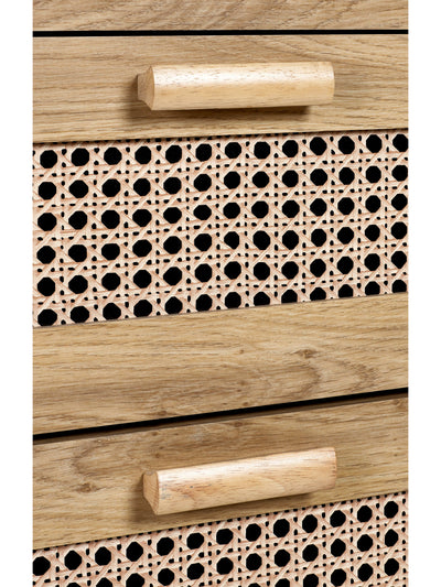 Sydney 5 Drawer Chest - Rattan Effect