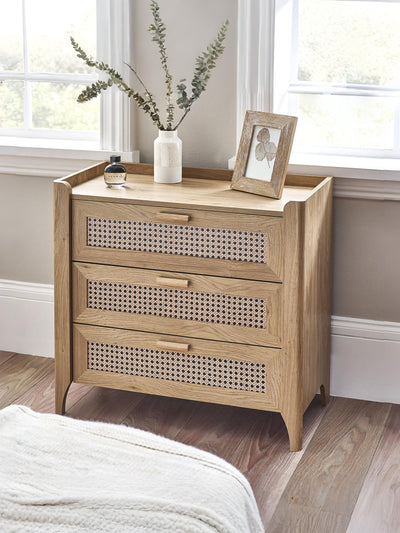 Sydney 3 Drawer Chest - Rattan Effect
