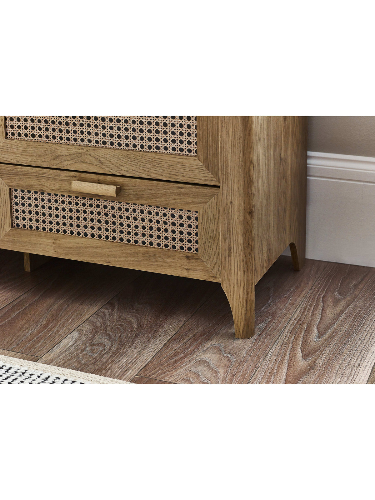 Sydney 6 Drawer Wide Chest - Rattan Effect