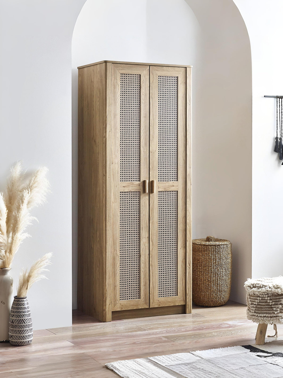 Sydney 2 Door Wardrobe - Rattan Effect