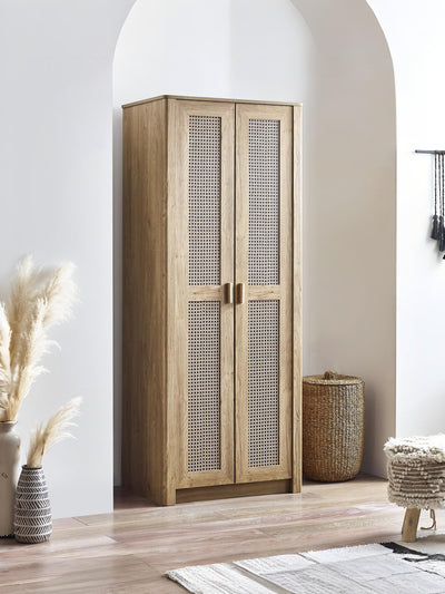Sydney 2 Door Wardrobe - Rattan Effect