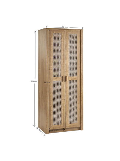 Sydney 2 Door Wardrobe - Rattan Effect