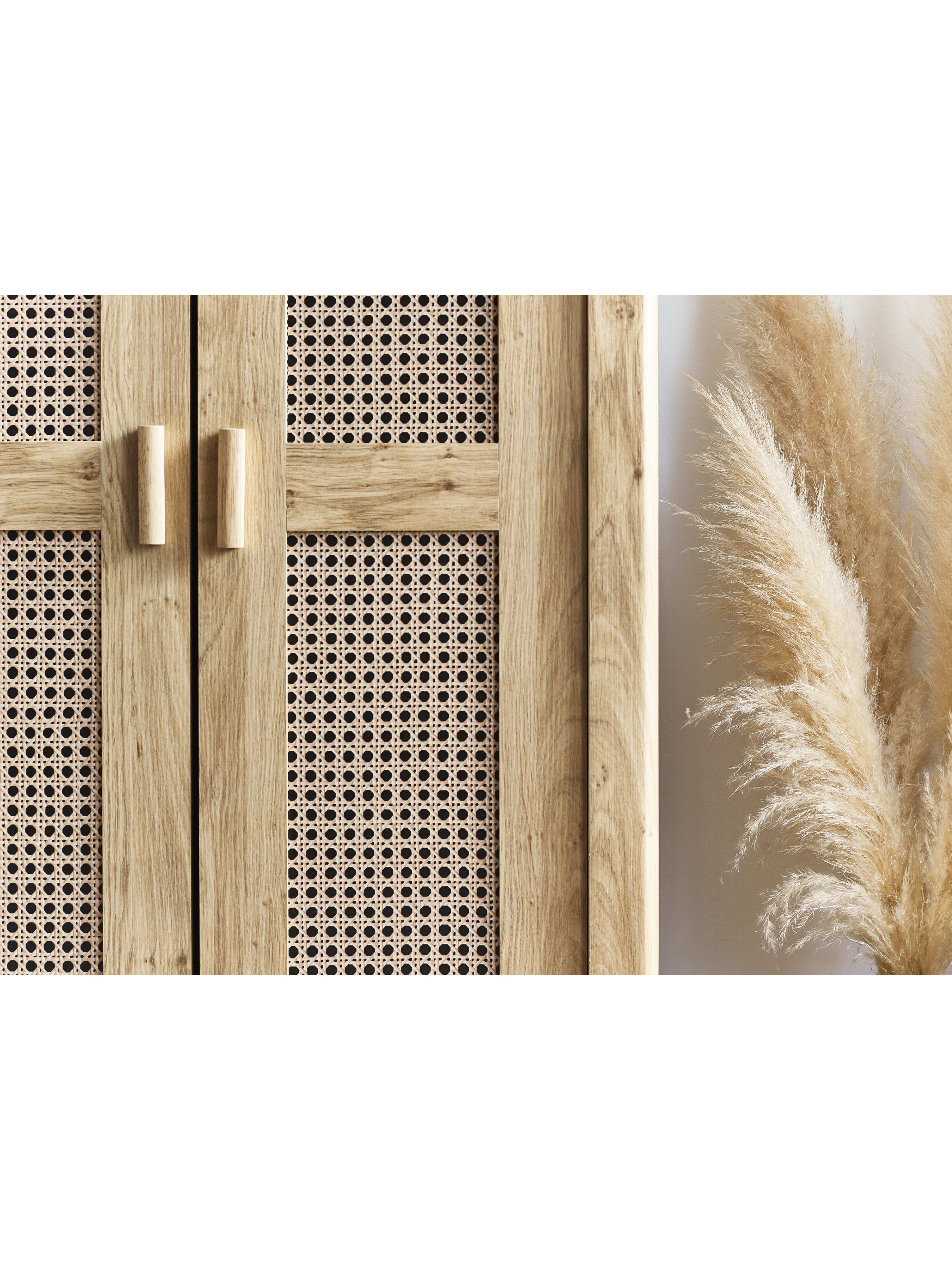 Sydney 2 Door Wardrobe - Rattan Effect