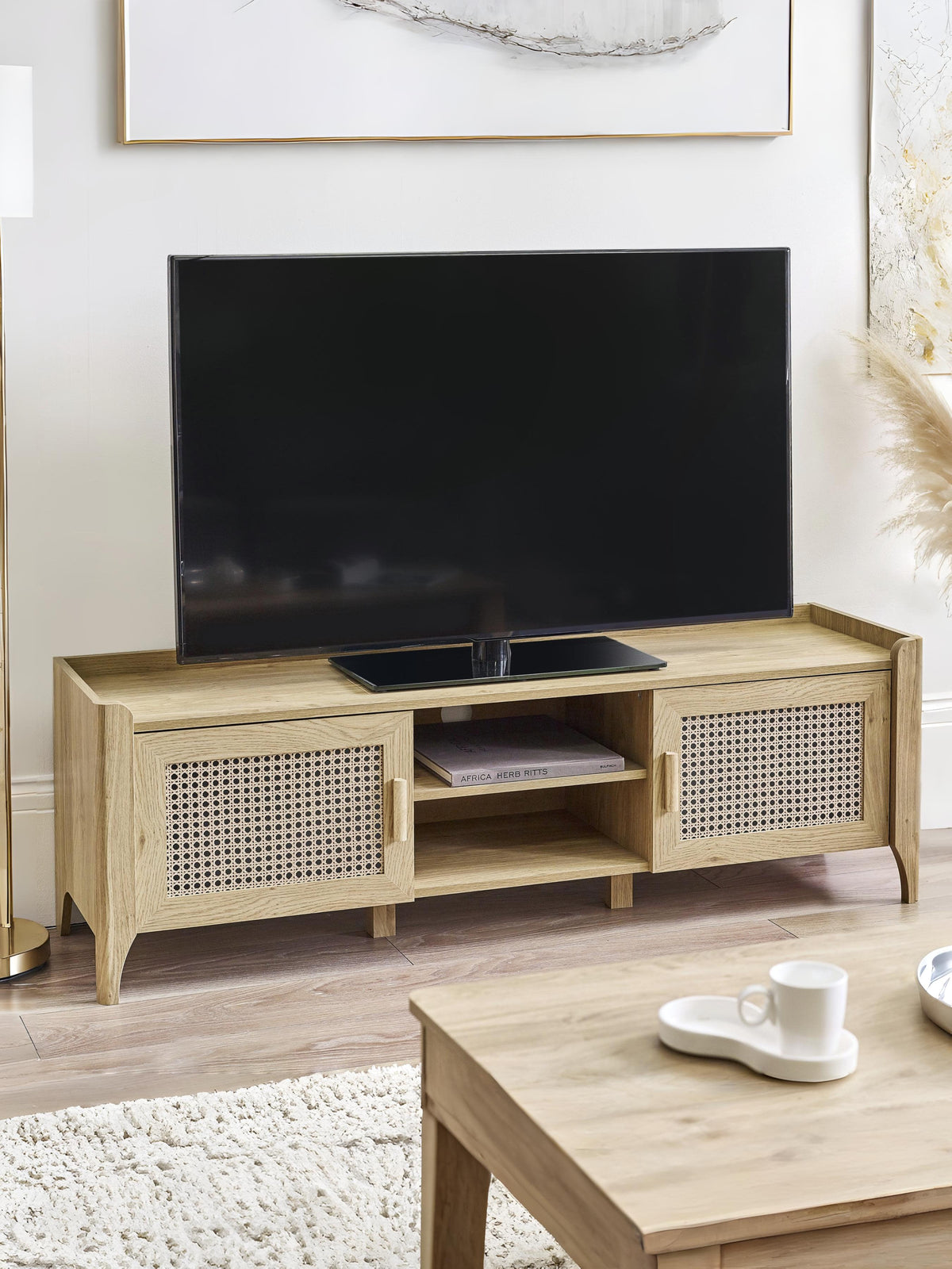 Sydney Media Unit - Rattan Effect