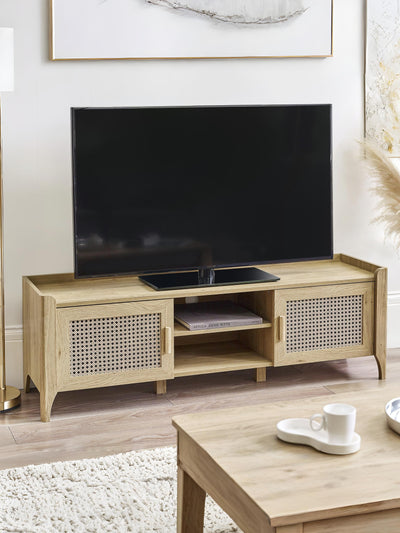 Sydney Media Unit - Rattan Effect