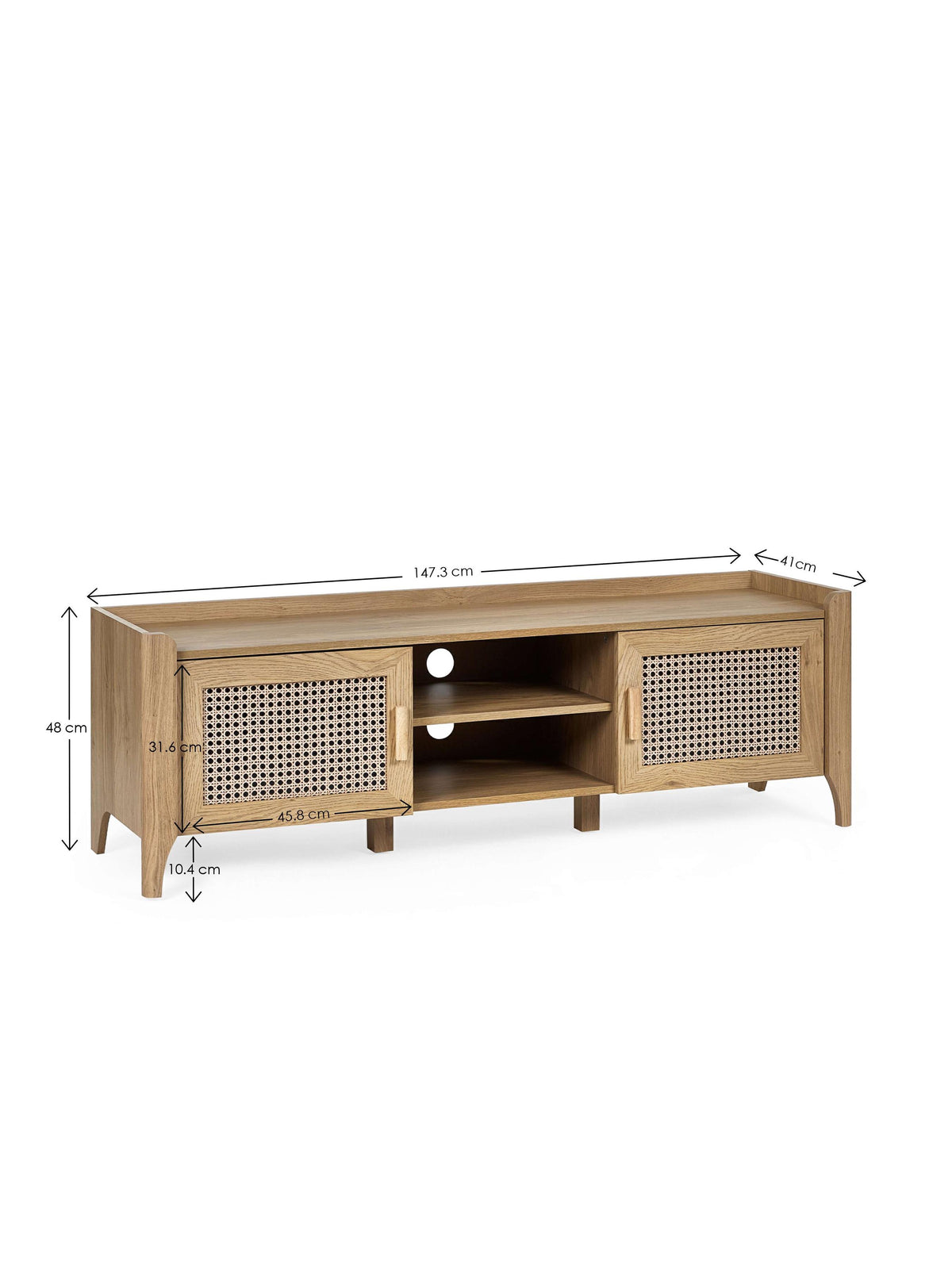 Sydney Media Unit - Rattan Effect
