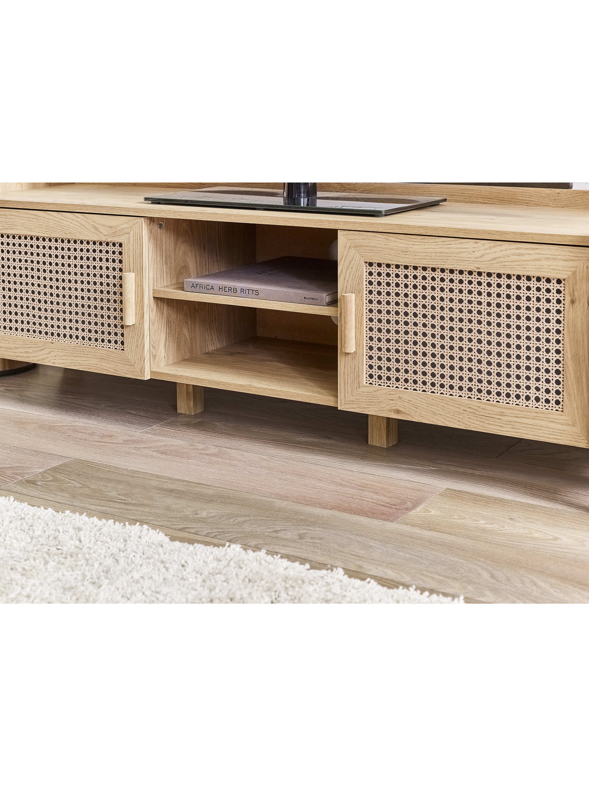 Sydney Media Unit - Rattan Effect