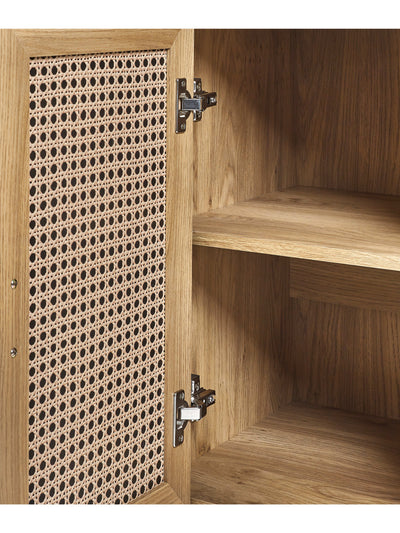 Sydney 3 Door Oak Effect Sideboard with Rattan Print