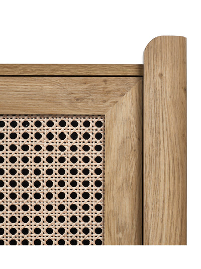 Sydney 3 Door Oak Effect Sideboard with Rattan Print
