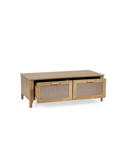 Sydney 2 Drawer Coffee Table - Rattan Effect