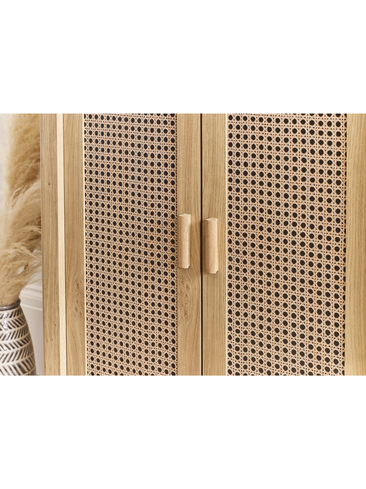 Sydney Shoe Cupboard - Rattan Effect