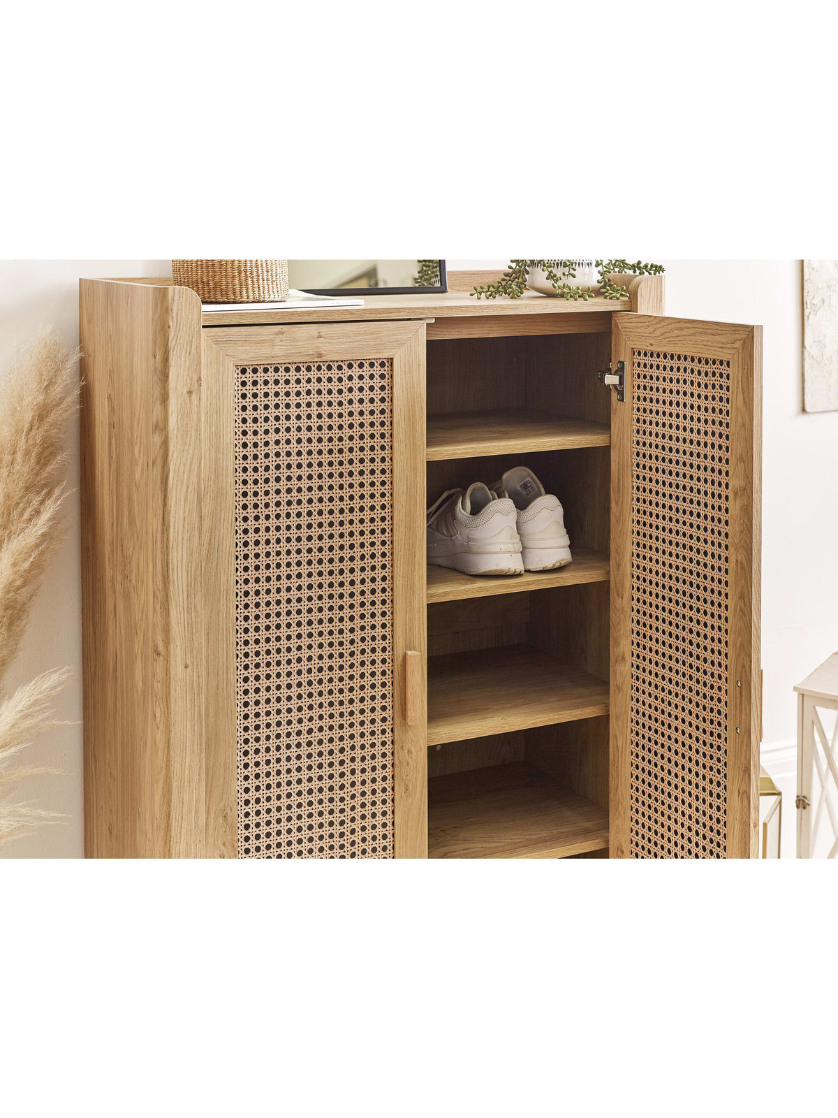 Sydney Shoe Cupboard - Rattan Effect