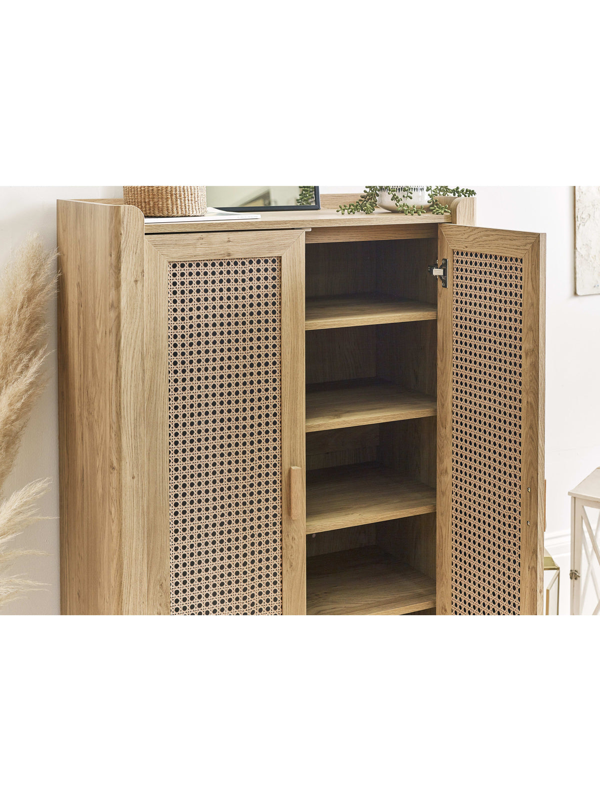 Sydney Shoe Cupboard - Rattan Effect
