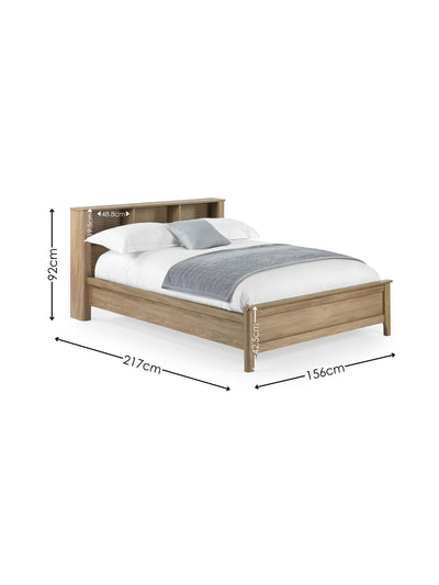 Sydney Oak Rattan Effect Bookcase Bed – Oak Effect