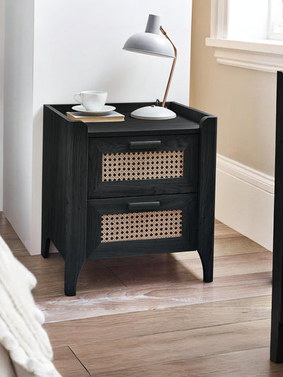 Sydney 2 Drawer Bedside - Black Ash