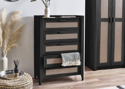 Sydney 5 Drawer Chest - Black Ash – Julian Bowen, view 10