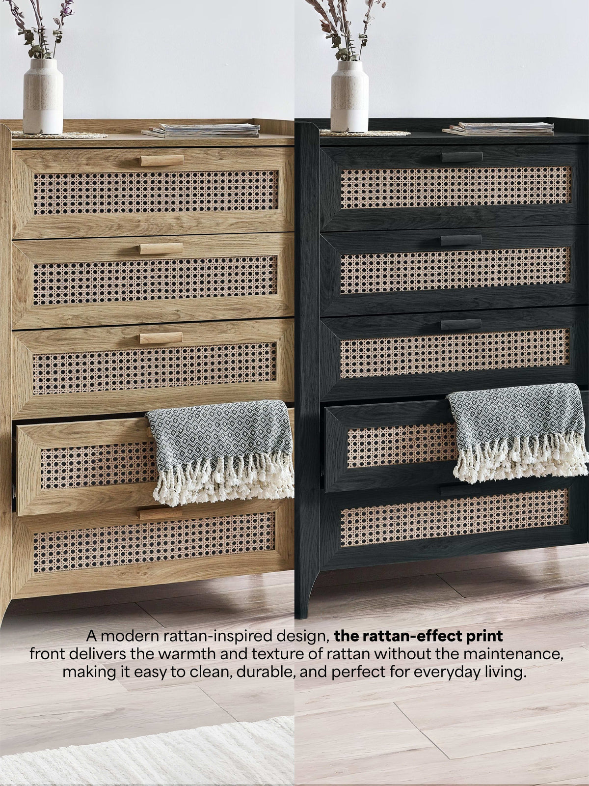 Sydney 5 Drawer Chest - Black Ash