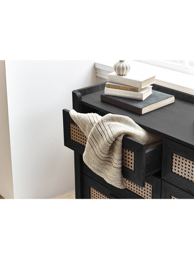 Sydney 6 Drawer Wide Chest - Black Ash