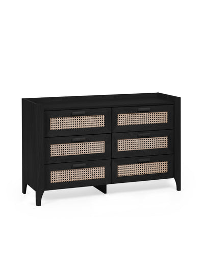 Sydney 6 Drawer Wide Chest - Black Ash