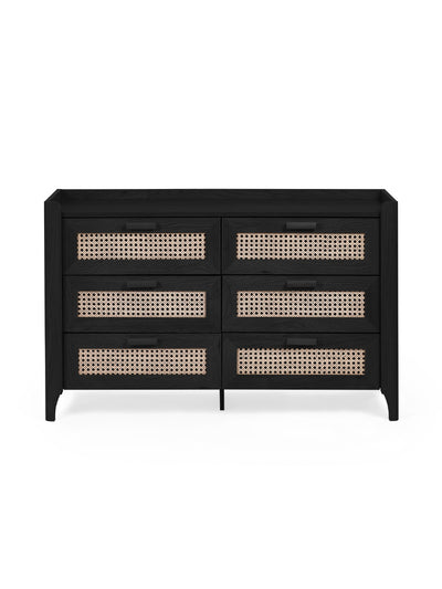Sydney 6 Drawer Wide Chest - Black Ash