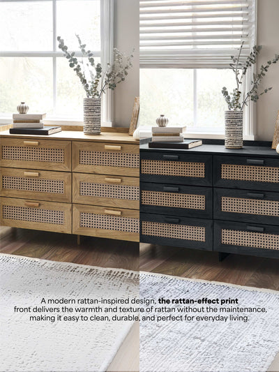 Sydney 6 Drawer Wide Chest - Black Ash