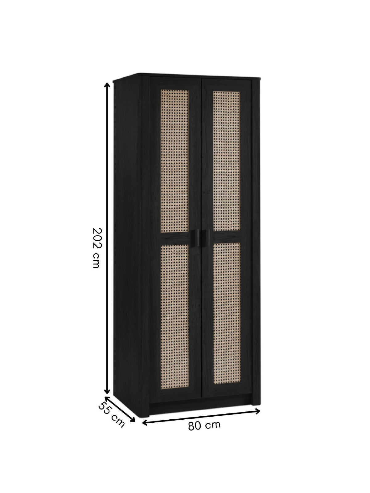 Sydney 2 Door Wardrobe - Black Ash