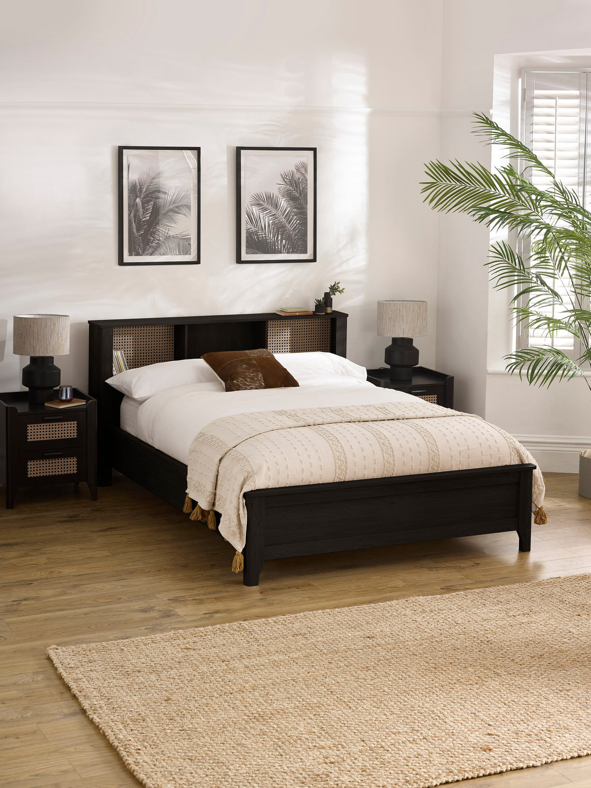 Sydney Black Ash Rattan Effect Bookcase Bed – Black Ash Effect