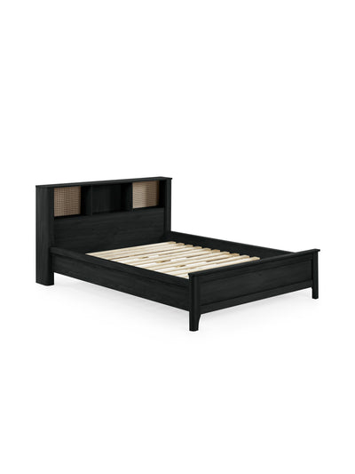 Sydney Black Ash Rattan Effect Bookcase Bed – Black Ash Effect