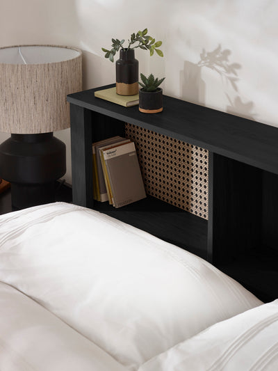 Sydney Black Ash Rattan Effect Bookcase Bed – Black Ash Effect