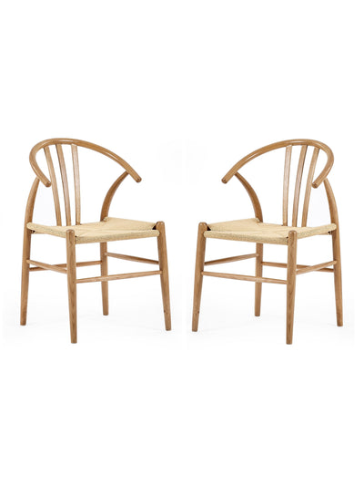 Symi Natural Oak Dining Chairs (Set of 2)