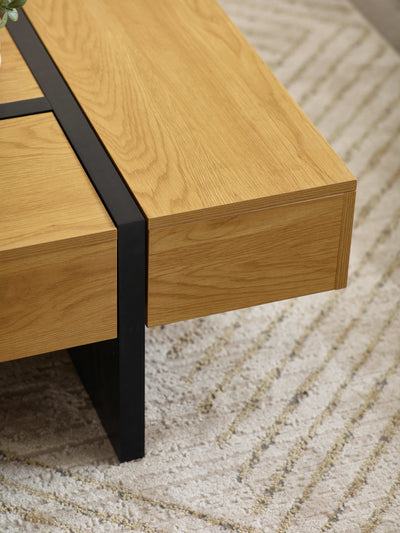Tahoe 80cm Square Storage Coffee Table – Light Oak Effect