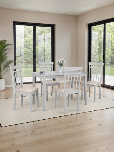 Taku Grey Table and 4 Grey Coast Chairs