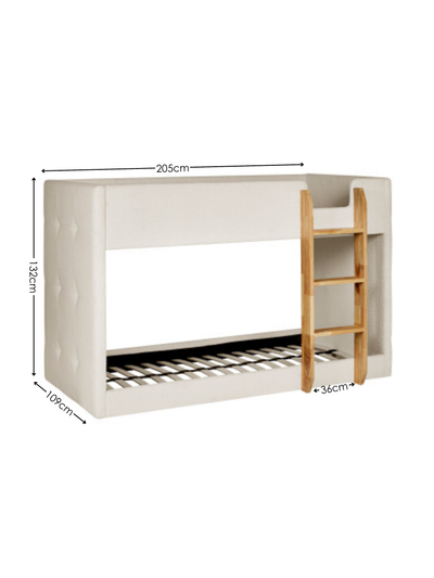 Teddy Upholstered Bunk Bed – Cream Boucle