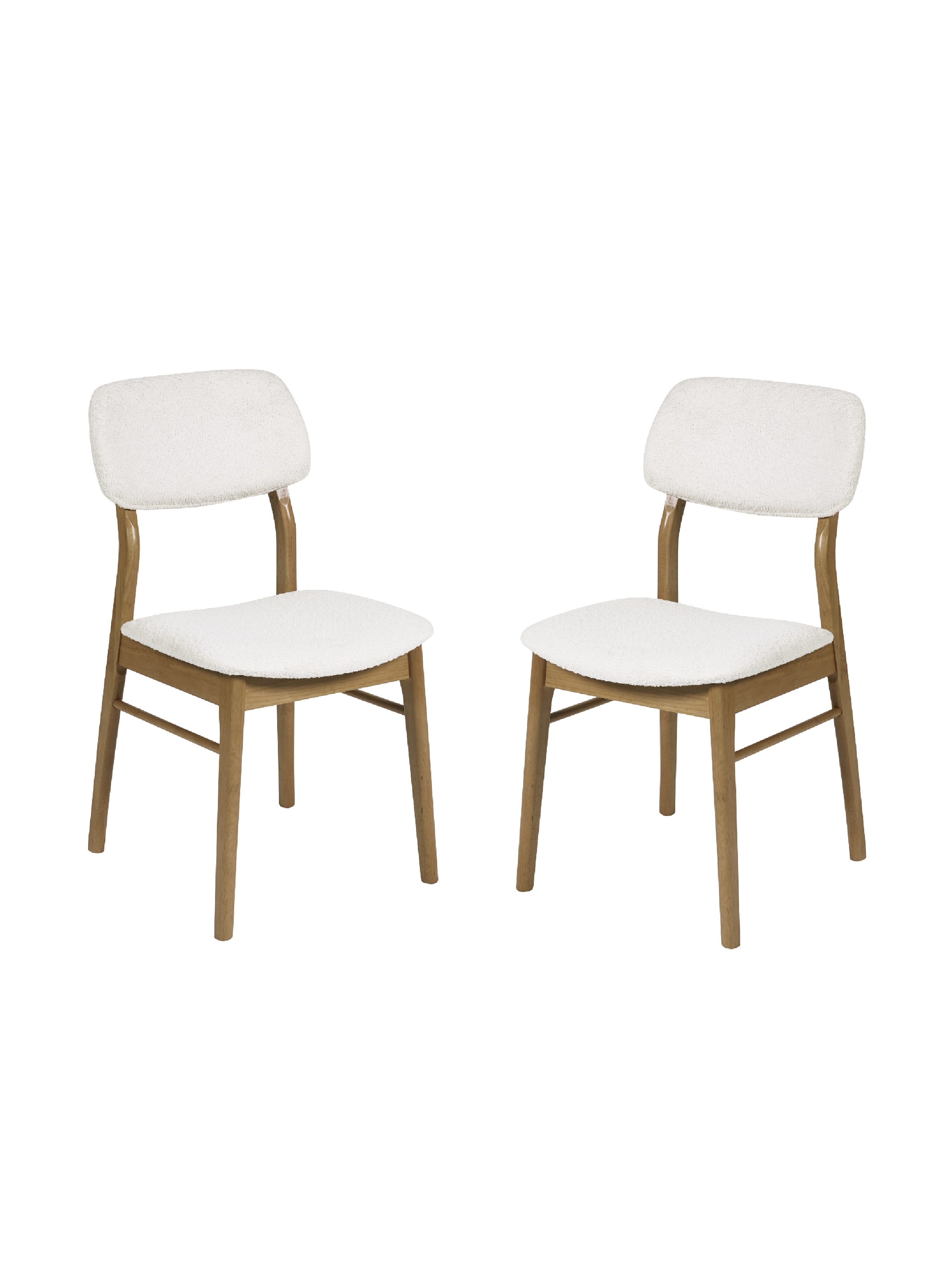 Theia White Boucle Upholstered Dining Chairs (Set of 2)