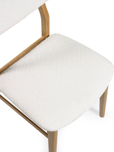 Theia White Boucle Upholstered Dining Chairs (Set of 2)