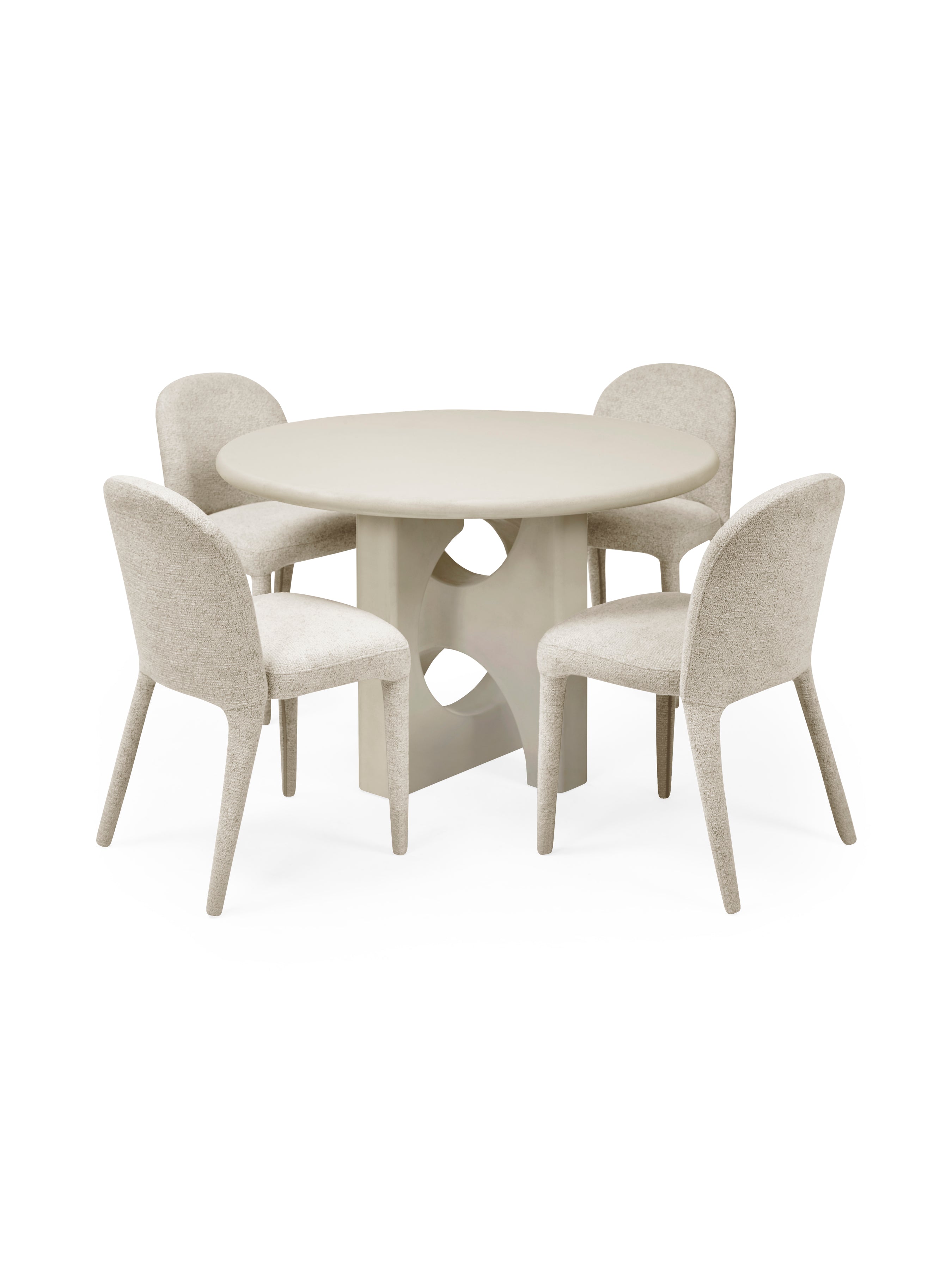 Thyra Round 4 Seater Dining Table – Grey Stone Effect