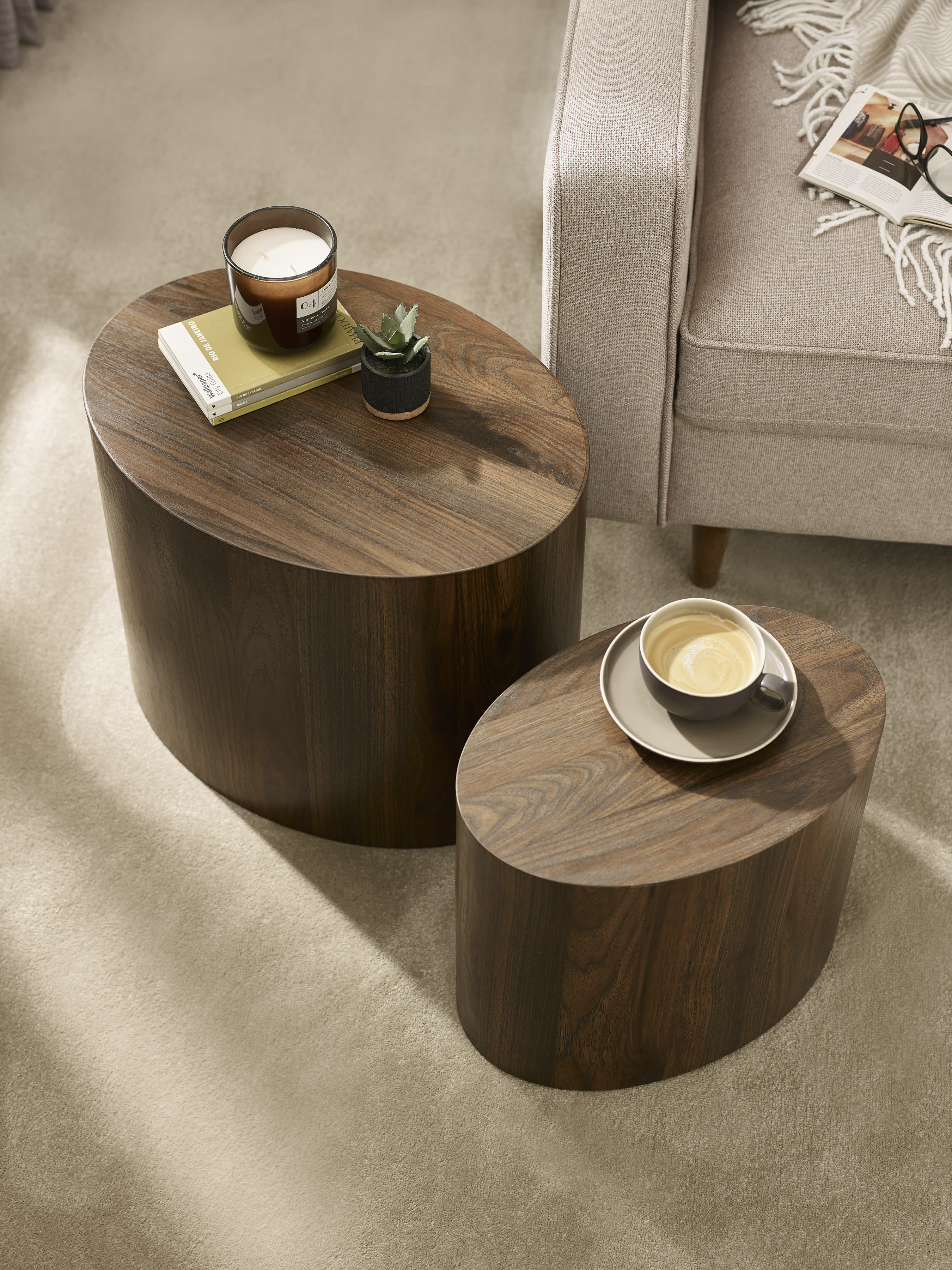Toba Walnut Effect Nest of 2 Tables