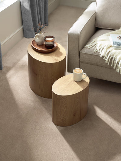 Toba Light Oak Effect Nest of 2 Tables