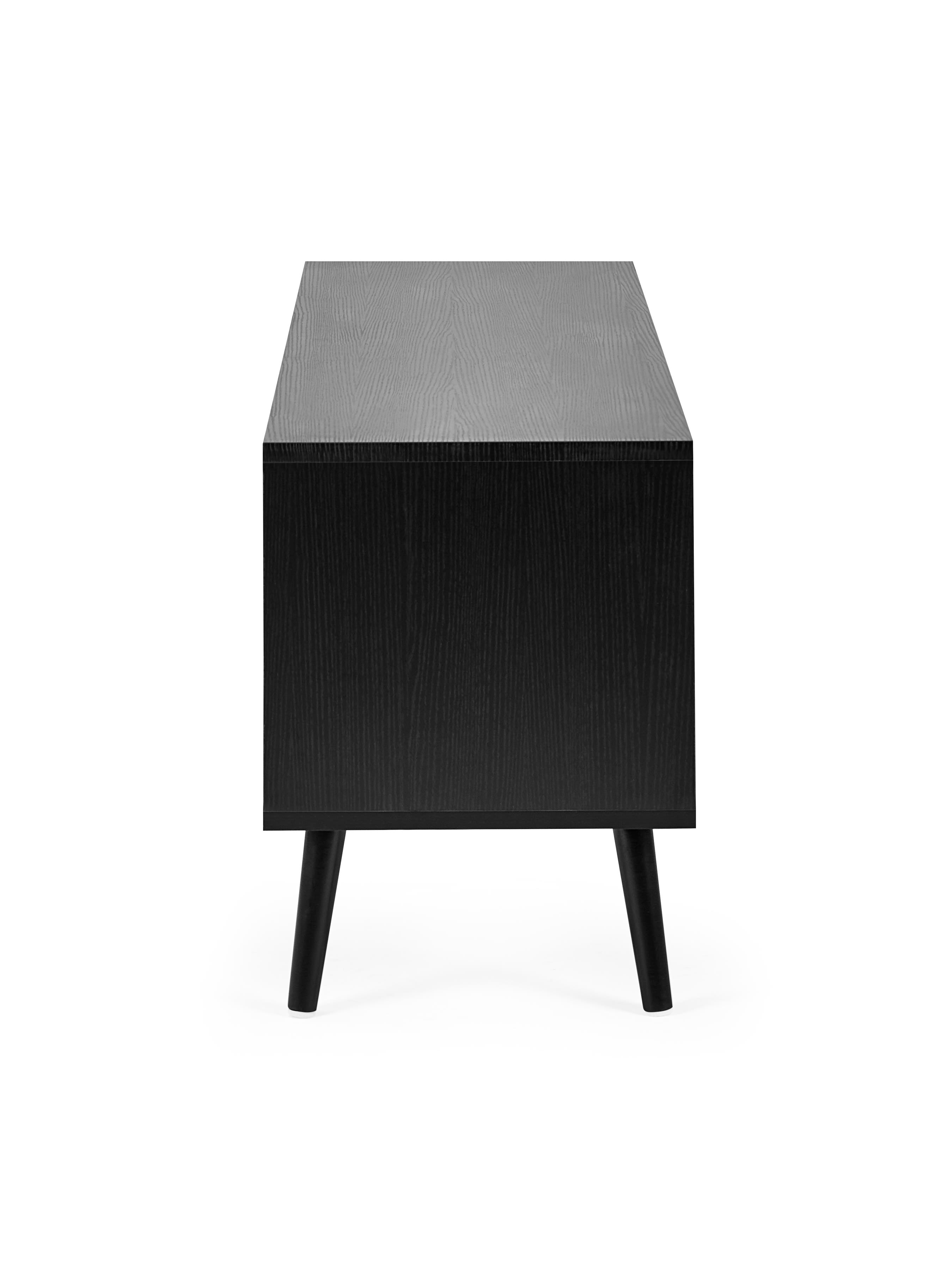 Trent Walnut and Black Large TV Stand Up to 55" – Walnut Effect