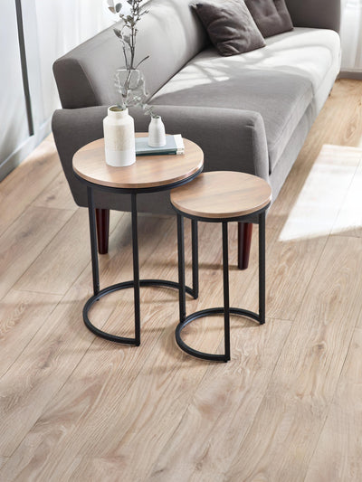 Tribeca Round Nesting Side Tables Sonoma Oak
