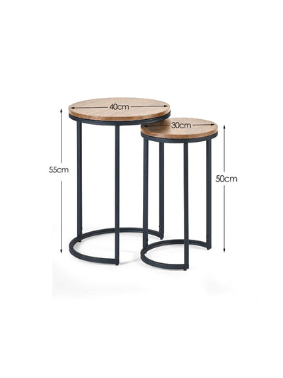Tribeca Round Nesting Side Tables Sonoma Oak