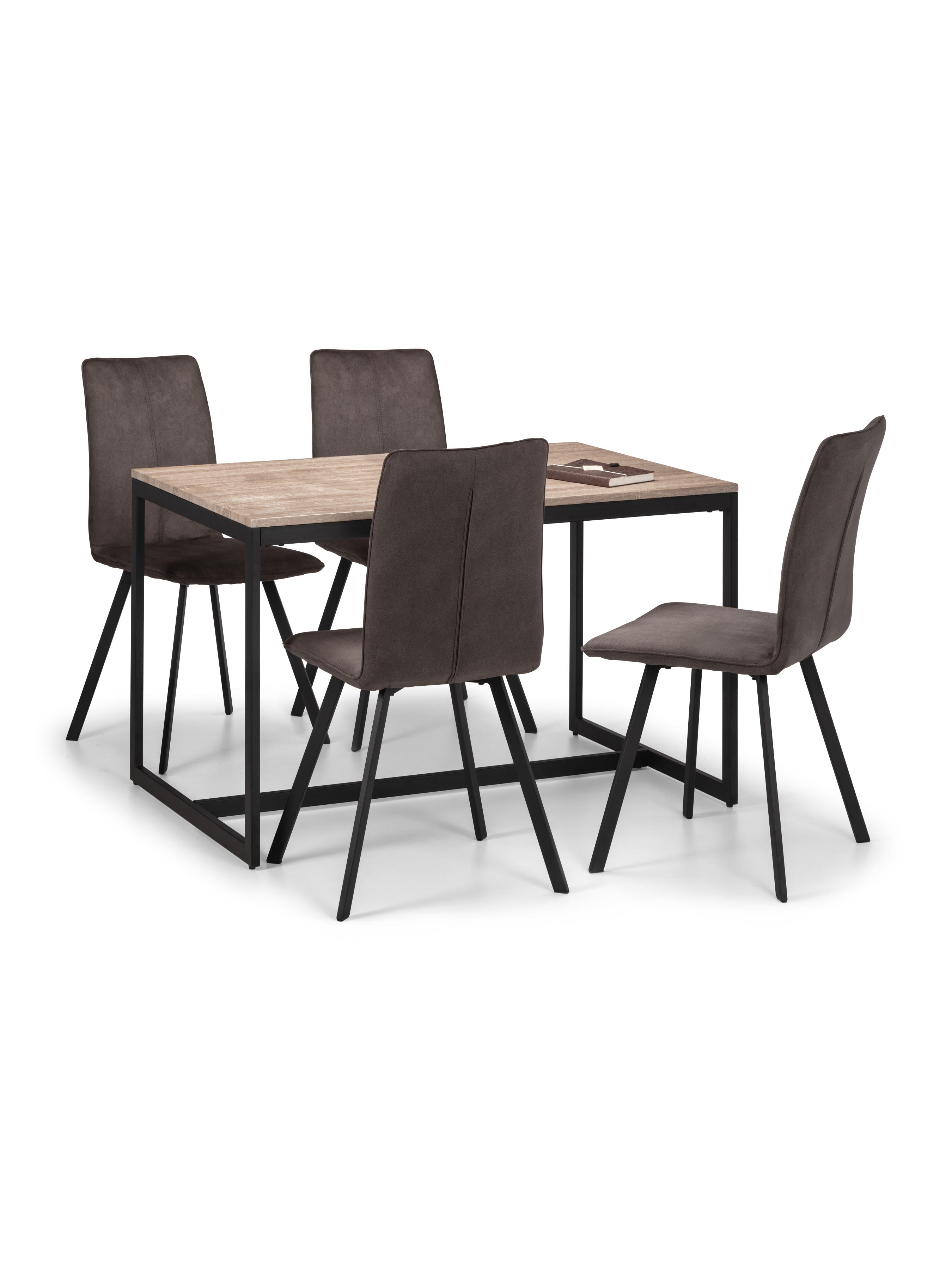Tribeca Oak Table and 4 Monroe Chairs – Black/Sonoma Oak