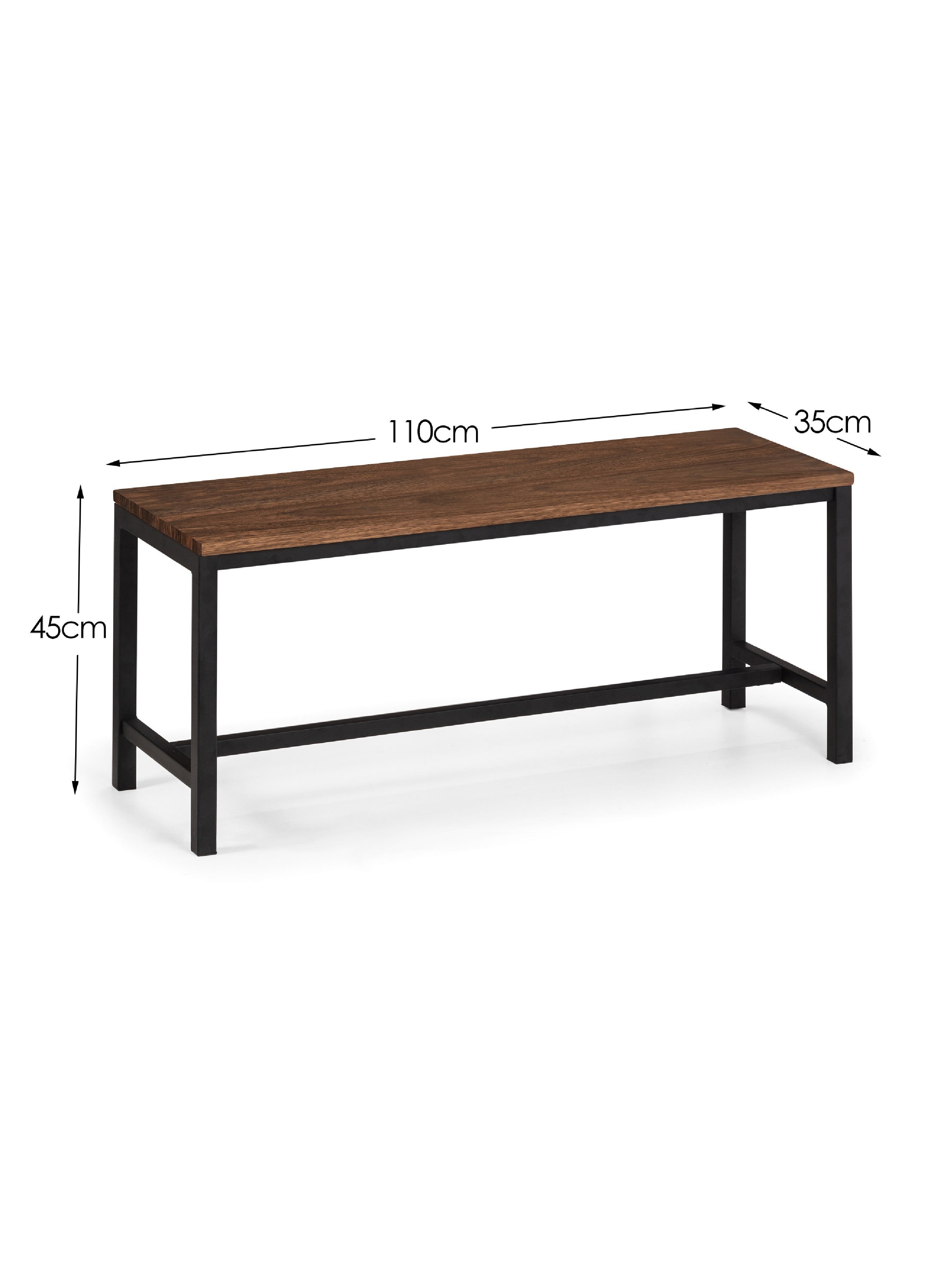 Tribeca Walnut Table, 1 Walnut Tribeca Bench and 2 Monroe Chairs – Black/Walnut