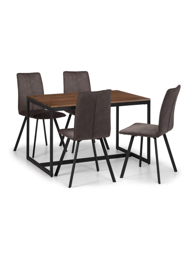 Tribeca Walnut and 4 Monroe Chairs – Black/Walnut