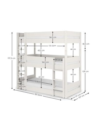 Trio Bunk - Surf White