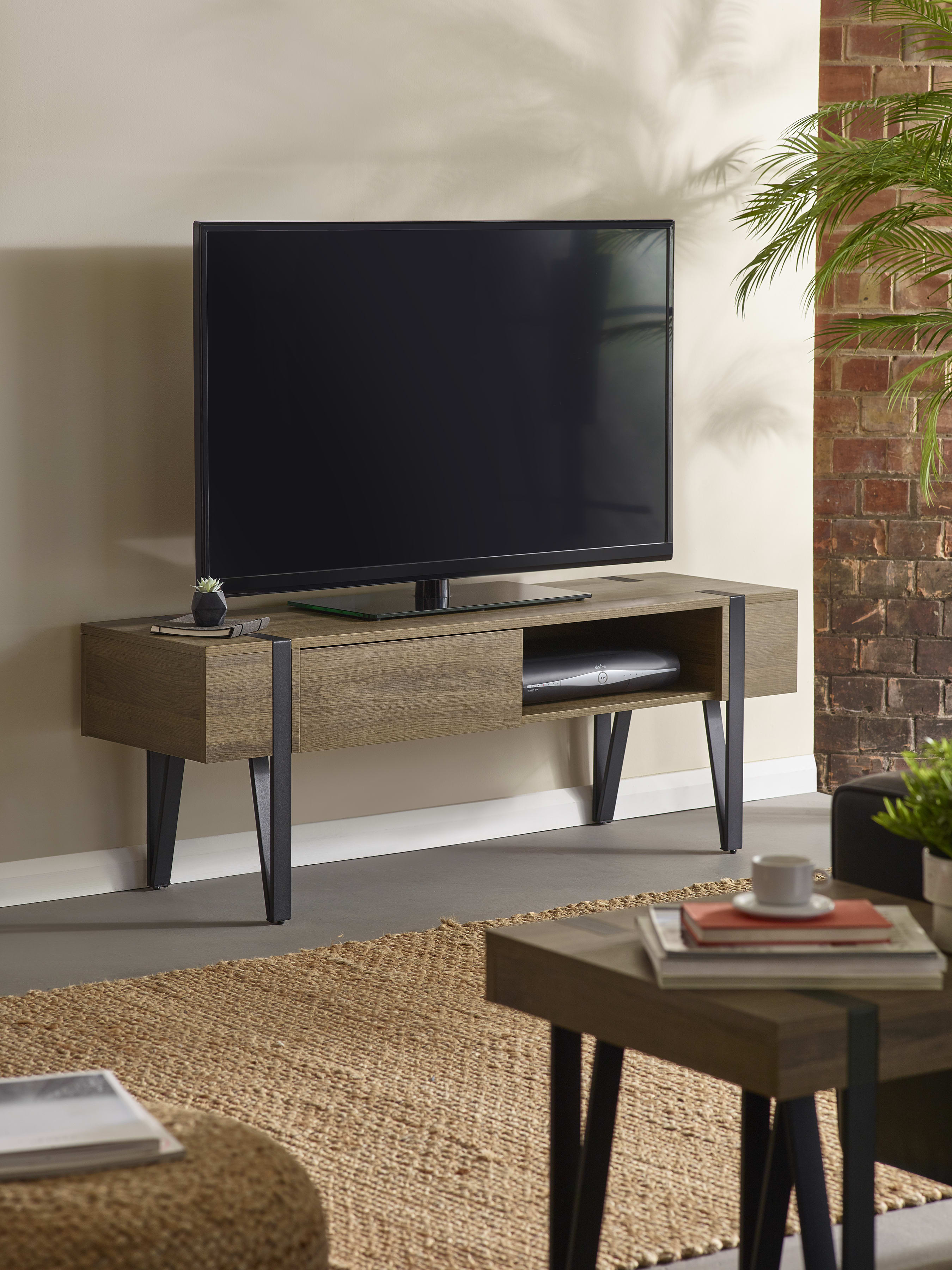 Troy TV Unit up to 65" – Rustic Wood Effect