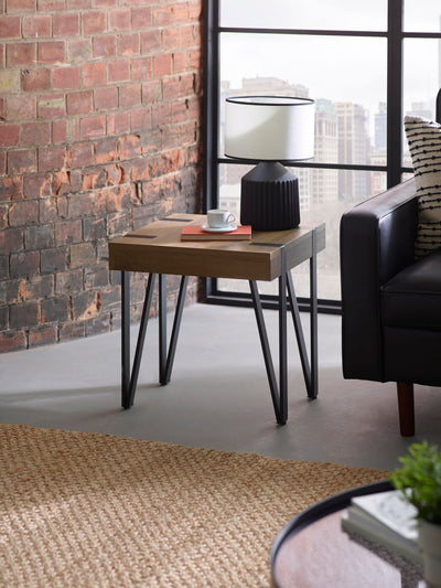 Troy 50cm Side Table – Rustic Wood Effect