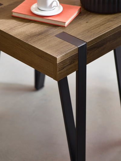 Troy 50cm Side Table – Rustic Wood Effect